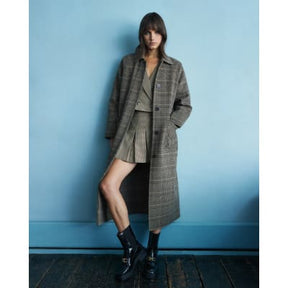 Brown Dogtooth Cropped Blazer