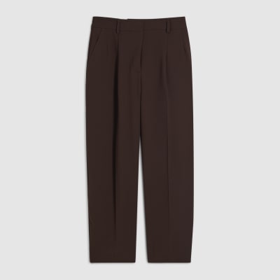 Brown Drapey Barrel Leg Trousers