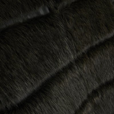 Brown Faux Fur Panelled Coat