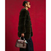 Brown Faux Fur Panelled Coat