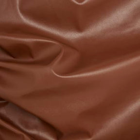 Brown Faux Leather Asymmetric Metal Trim Top