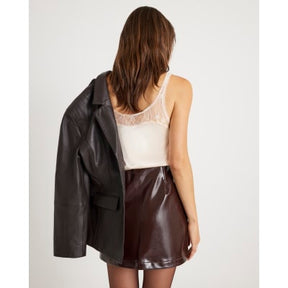 Brown Faux Leather Mini skirt
