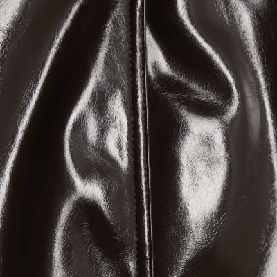 Brown Faux Leather Mini skirt