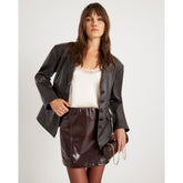 Brown Faux Leather Mini skirt