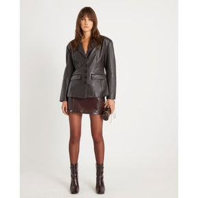 Brown Faux Leather Mini skirt