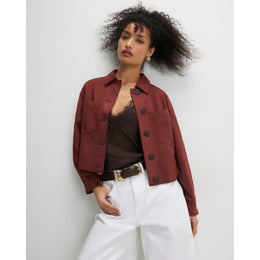 Brown Faux Suede Overshirt
