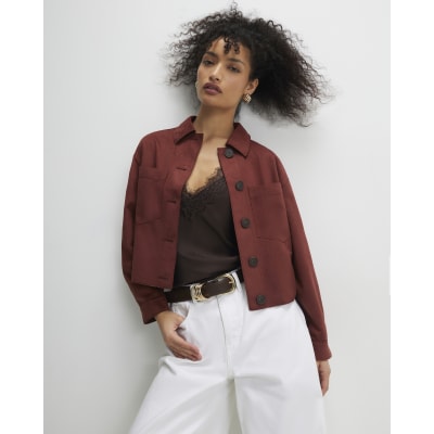 Brown Faux Suede Overshirt