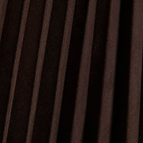 Brown Faux Suede Pleated Mini Skirt