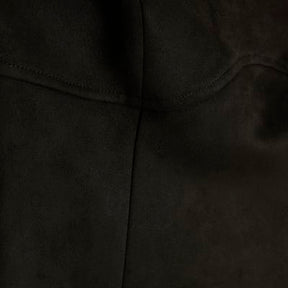 Brown Faux Suede Strappy Midi Dress