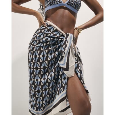 Brown Geometric Sarong