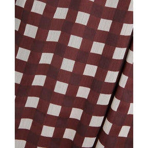 Brown Gingham Wide Leg Trousers