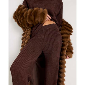 Brown Glitter Wide Leg Trousers