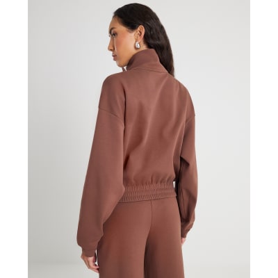 Brown Harrington Zip Jacket