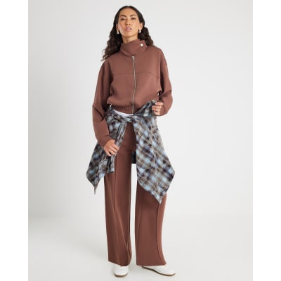 Brown Harrington Zip Jacket