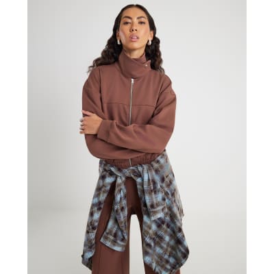 Brown Harrington Zip Jacket