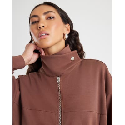 Brown Harrington Zip Jacket