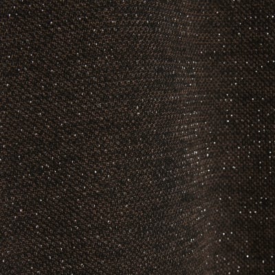 Brown High Neck Glitter Top