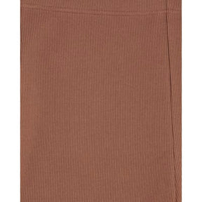 Brown High Waisted Ribbed Flare Leggings