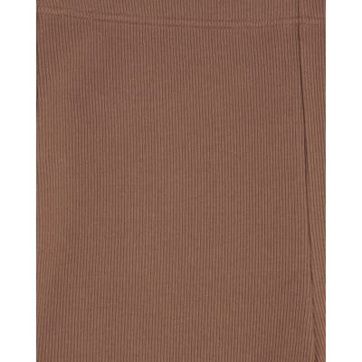 Brown High Waisted Ribbed Flare Leggings