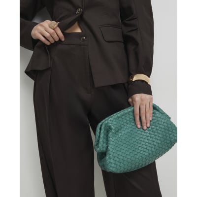 Brown High Waisted Tapered Trousers