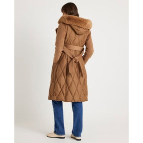 Brown Hybrid Longline Padded Coat