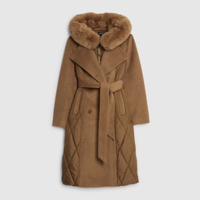 Brown Hybrid Longline Padded Coat