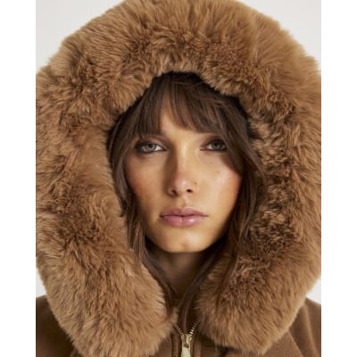 Brown Hybrid Longline Padded Coat