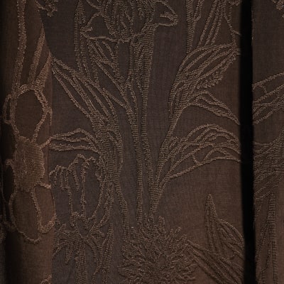 Brown Jacquard Scarf Tie Top