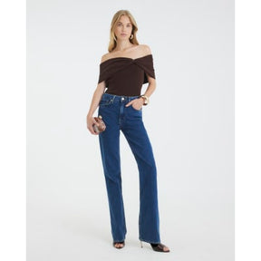 Brown Knit Bardot Top