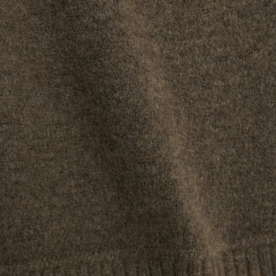 Brown Knitted Bardot Jumper