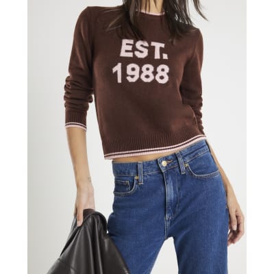 Brown Knitted EST 1988 Jumper