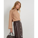 Brown Knitted High Neck Jumper