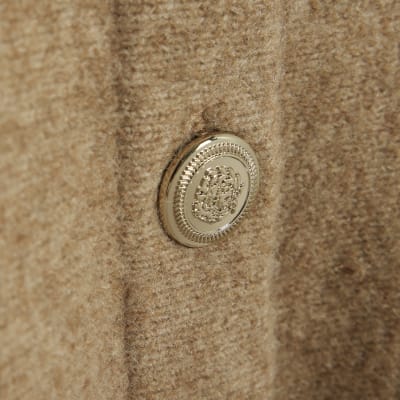 Brown Knitted Peplum Cardigan