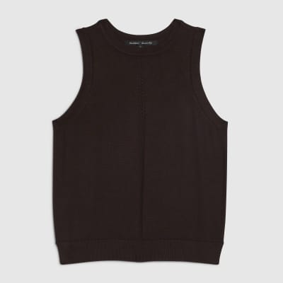 Brown Knitted Vest Top