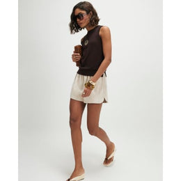 Brown Knitted Vest Top