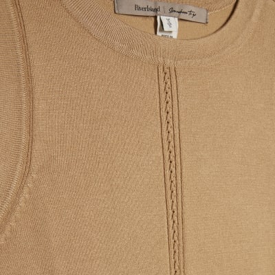 Brown Knitted Vest Top