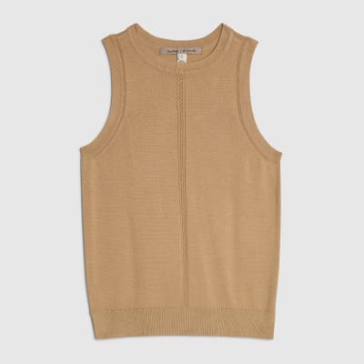 Brown Knitted Vest Top
