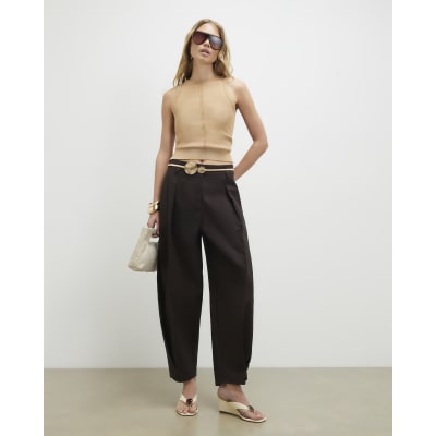 Brown Knitted Vest Top