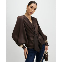 Brown Knot Front Top