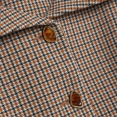 Brown Lapel Check Waistcoat