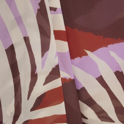 Brown Leaf Print Mini Sarong