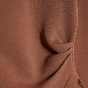 Brown Long Sleeve Draped Sweatshirt
