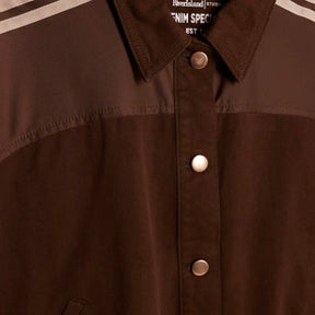 Brown Long Sleeve Hybrid Denim Jacket