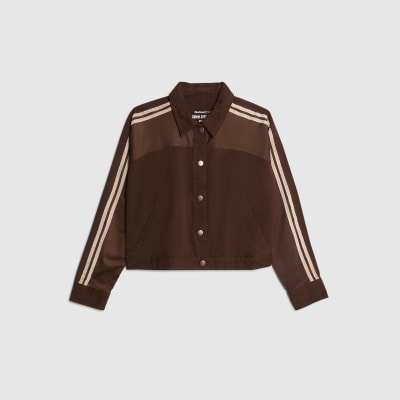 Brown Long Sleeve Hybrid Denim Jacket