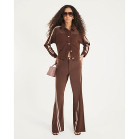 Brown Long Sleeve Hybrid Denim Jacket