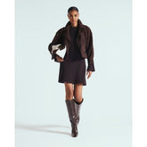 Brown Long Sleeve Knitted Mini Dress