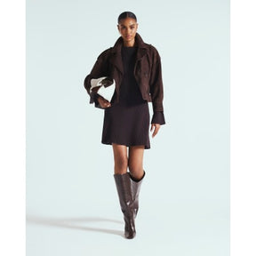 Brown Long Sleeve Knitted Mini Dress