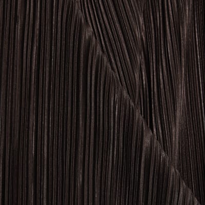 Brown Long Sleeve Plisse Wrap Top