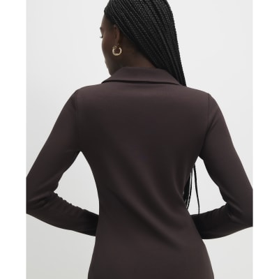 Brown Long Sleeve Premium Button Up Shirt