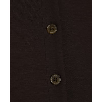 Brown Long Sleeve Premium Button Up Shirt
